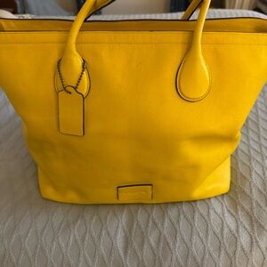 Coach Vibrant Yellow Leather Tote